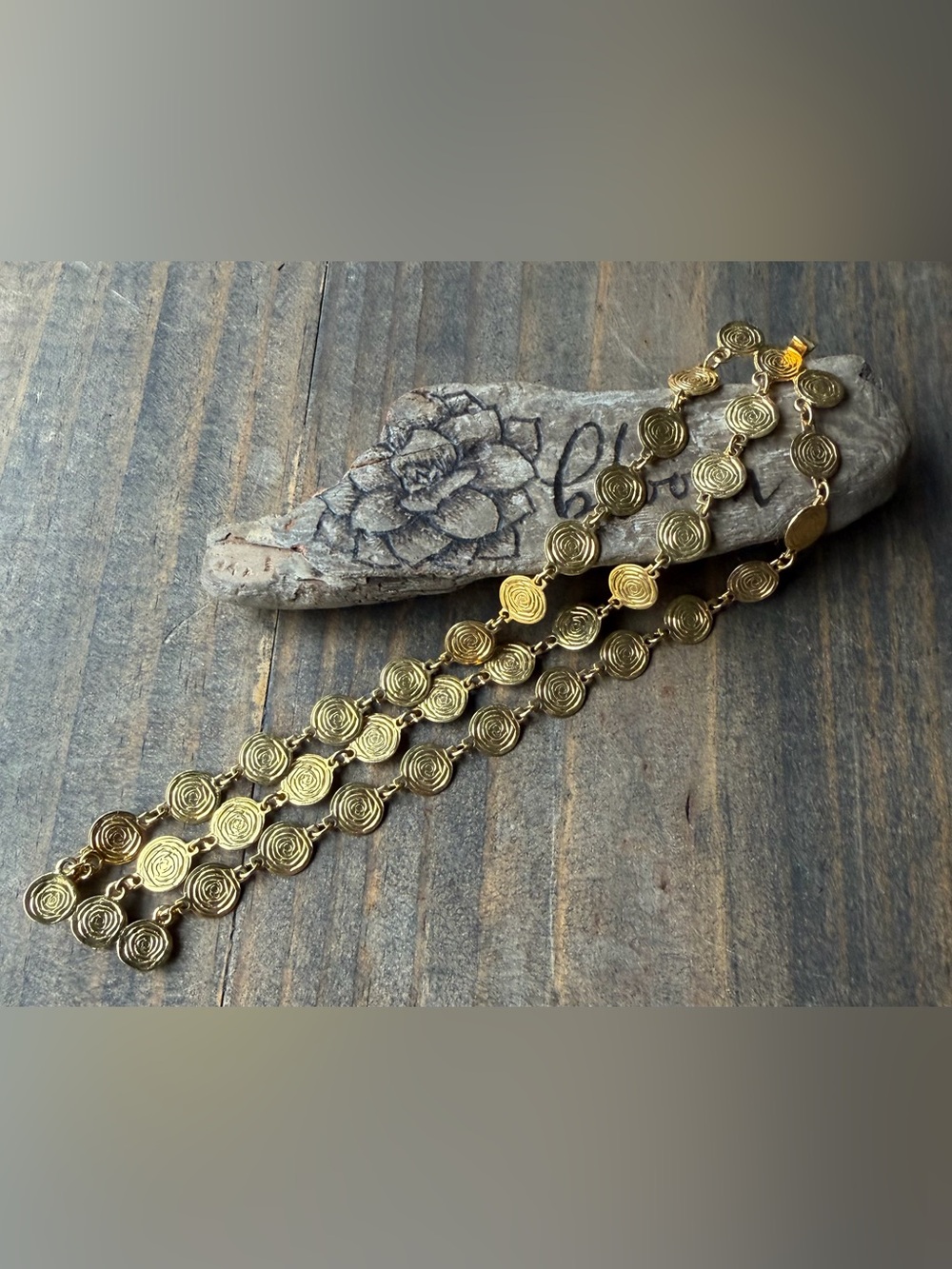 Gold Tone Spiral Bracelet